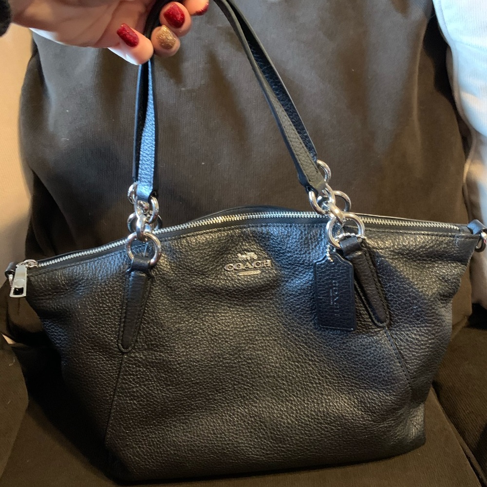 Coach Kelsey black leather bag